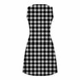thumbnail image 7 of Oksale Plaid Print Pajama Dress for Women Trendy Pleated Midi Sleep Shirts Casual Round Neck Nightgowns Soft Sleeveless Night Gown for Home Black XL, 7 of 7
