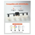 thumbnail image 5 of Bathroom Vanity Light 5-Light, 37.1 Inch Modern Wall Sconce Over Mirror - Brushed Nickel Finish - E26 Base - Makeup Lighting Fixtures, 5 of 9