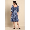 thumbnail image 4 of Indigo Pure Cotton Floral Printed A-Line Dress, 4 of 7