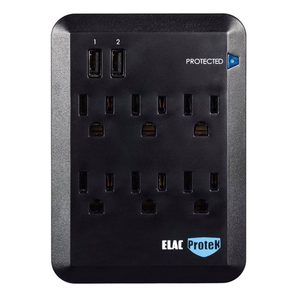 Elac PB-62 Black Outlet Surge Protector 