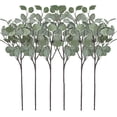 thumbnail image 1 of 6 piezas de spray de hojas de eucalipto de dólar de plata artificial en verde de 27,5 pulgadas de alto, vegetación artificial, vegetación de vacaciones, 1 of 5