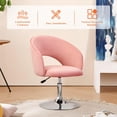 thumbnail image 4 of Pink Velvet Vanity Chair Vanity Stool with Back, Height Adjustable Swivel Accent Chair with Backrest, Round Makeup Chair for Vanity Living Room Bedroom (Pink), 4 of 19