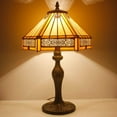 thumbnail image 4 of Tiffany Lamp Shade Replacement W12H6 Inch Yellow Stained Glass Mission Hexagon Style For Table Lamp Ceiling Fixture Pendant Light S011  Parent Lover Kid Bedroom Study Desk Bedside Nightstand, 4 of 5