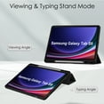 thumbnail image 2 of Allytechgroup Folio Case for Samsung Galaxy Tab S9 11 inch 2023 Released (Model Number: SM-X710/X716B/X718U), Slim Trifold Stand Cover with Pencil Holder Clear Back Shell Shockproof Cover, Black, 2 of 8