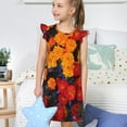 thumbnail image 4 of Balery Marigold Flowers In Different Colors Camisón de princesa para niñas, pijama de algodón con mangas abullonadas, suave y bonito.-XX-Large, 4 of 6