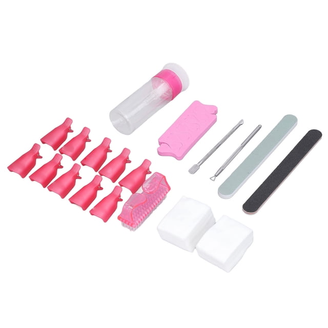 Gel Nail Polish Remover Kit, Nail Remover Convenient Practical Small Compact Fiber Stainless Steel Material for Beauty Salon for Home