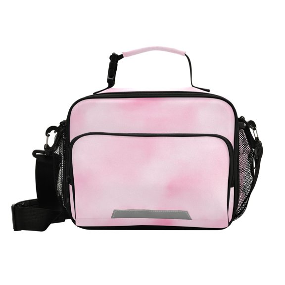 Haosy Small Insulated Lunch Box with Shoulder Strap Reusable Cooler Bag for Men Women, Dreamy Pastel Pink
