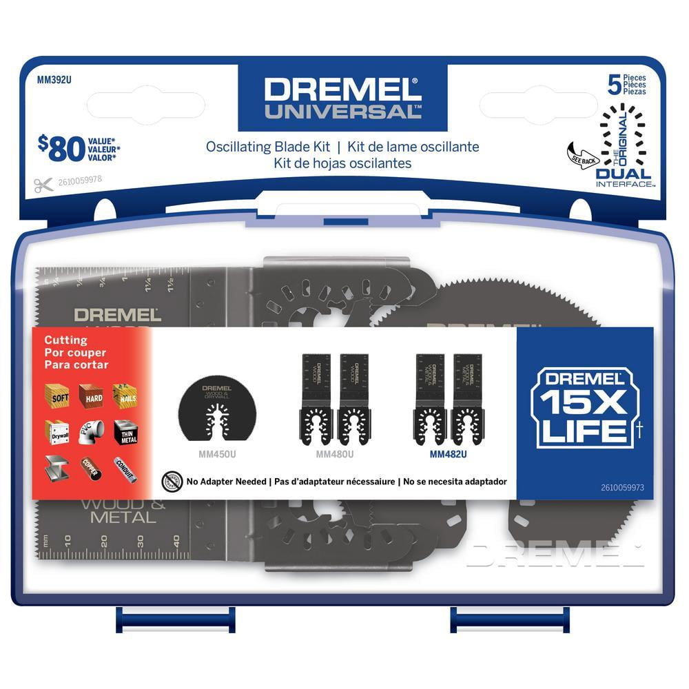 Dremel Cutting Set Including A Mix Of Drywall Wood And Wood And Metal Dual Interface Oscillating Blades 5Pc