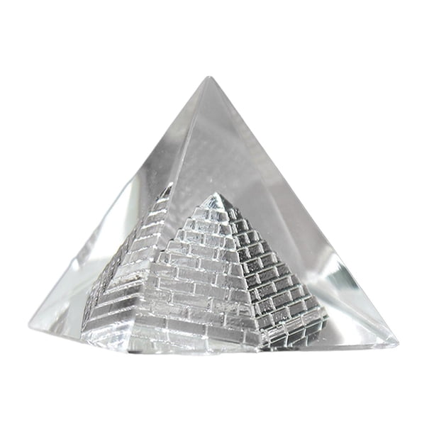 Pirámide de cristal egipcia, pirámide de piedra, adorno para la decoración de la oficina. Claro