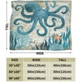 thumbnail image 3 of Blue Octopus Nautical Map Fleece Throw Blanket Ultra Soft Cozy Decorative Flannel Blanket All Season for Home Bed Couch Chair Travel 60x50in, 3 of 6