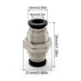 thumbnail image 3 of 3 Pieces Pneumatic Connectors, Pneumatic Bulkhead Fitting, Pneumatic Quick Connector Connectable Pipe Diameter 8MM, 3 of 5
