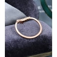 thumbnail image 3 of Curved wedding band women vintage rose gold Marquise cut Diamond Moissanite wedding band unique Pear shaped Bridal Stacking promise gift, 3 of 6