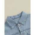thumbnail image 6 of Arvbitana Toddler Girls Shorts Sets Solid Color Short Sleeve Lapel Button Tops + Elastic Band Shorts 2Pcs Denim Outfits Infant Casual Summer Clothes 6M 12M 18M 24M 3T 4T, 6 of 9