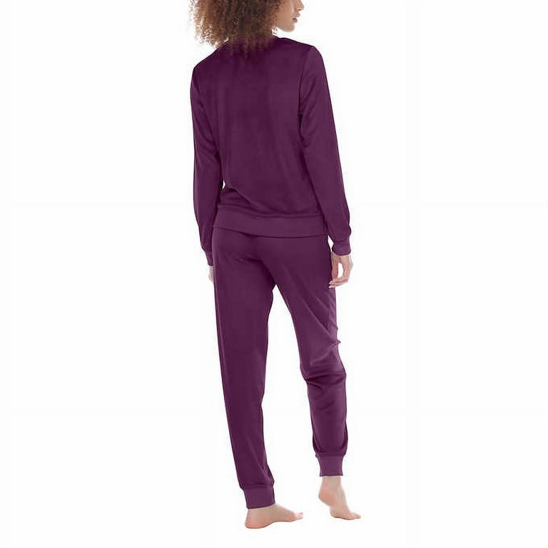 Honeydew Women's Size Small, Long Sleeve 2-PC Fleece Lounge Pajama Set,  Purple 