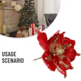 thumbnail image 5 of Nueva flor artificial grande con purpurina para decoración navideña, flores falsas de Pascua, para Navidad, bodas, Año Nuevo, decoración del hogar, manualidades DIY, 5 of 5