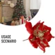 thumbnail image 5 of Nueva flor artificial grande con purpurina para decoración navideña, flores falsas de Pascua, para Navidad, bodas, Año Nuevo, decoración del hogar, manualidades DIY, 5 of 5