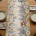 thumbnail image 5 of Table Runners 70 Inches Long Dress Scarves, Spring Floral Farmhouse Coffee/Dining/Kitchen Table Decor, Holiday Table Runner, Daisy Sunflowers Wisteria Hummingbird Beige 13x70 Inch, 5 of 9