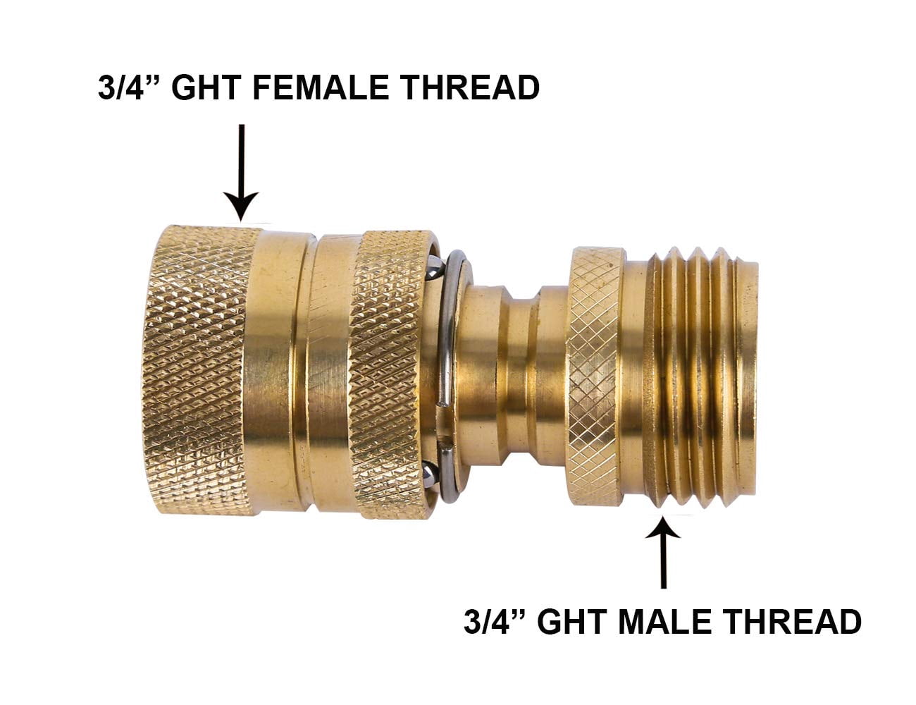 Garden Hose Quick Connect Brass Adapter Fittings 3/4"ght Thread Washer Adapter(3 Female+ 3 Male)