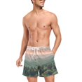 thumbnail image 3 of FORMRS Mens Swim Trunks Mesh Liner Quick Dry Casual Beach Board Shorts with Pockets, Sizes S-2XL, Mountains at Dawn, 3 of 9