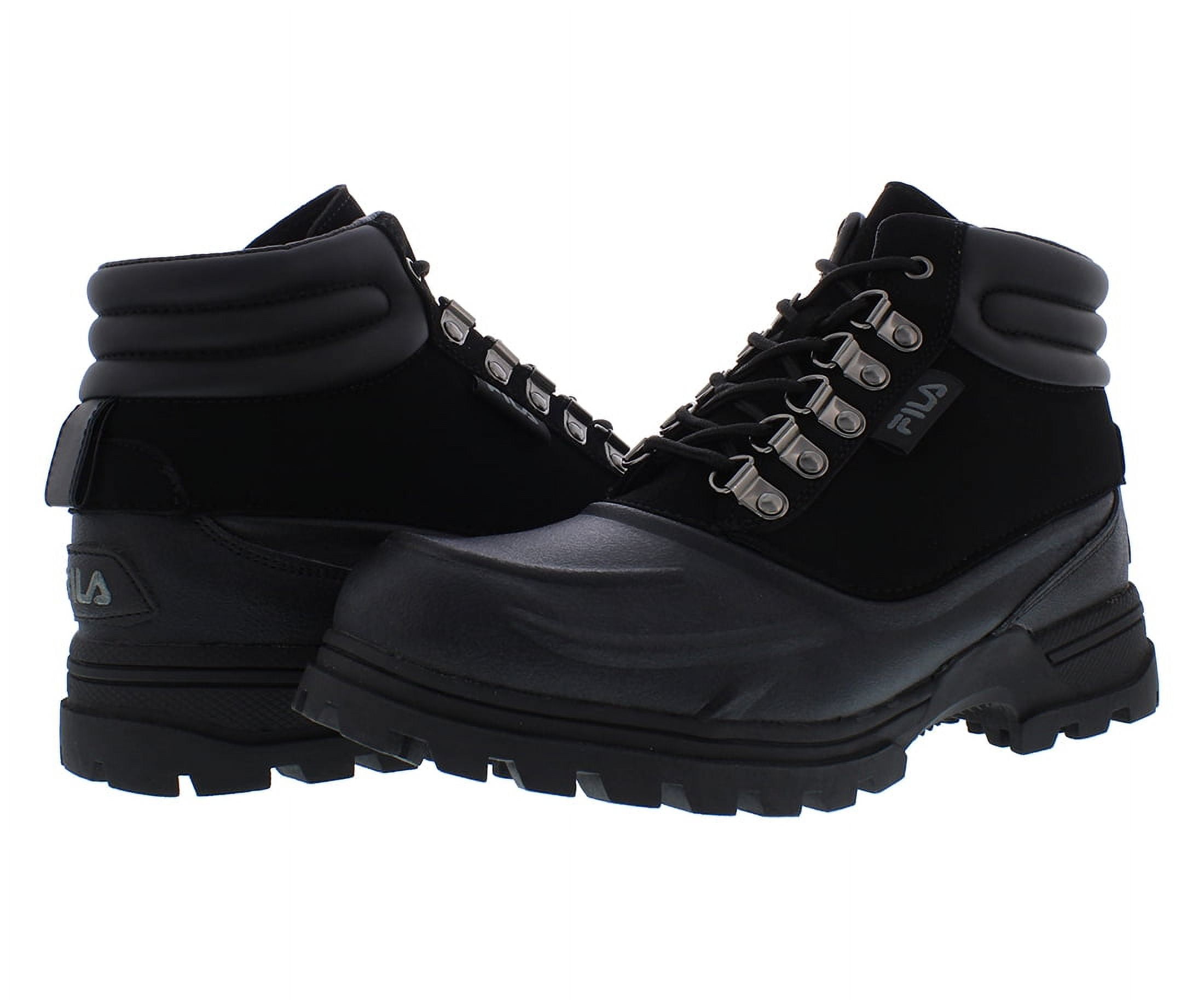 Fila Weathertec Men s Heavy Duty Hiking Boots Outdoor Leather Shoes Black Walmart