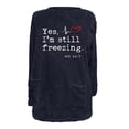 thumbnail image 4 of WREESH Womens Fashion Sweatshirt Fuzzy Fleece Crewneck Sweatshirt Print Pullover Plus Size Long Sleeve Tops Round- Neck And Winter Loose Pocket Warm Blouse Tops Navy, 4 of 4