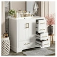 thumbnail image 3 of 36" Traditional Bathroom Vanity with Ceramics Sink , White Bathroom Cabinet with Two Soft Close Doors and Four Drawers White + Bathroom + American Design + Solid Wood+MDF, 3 of 9