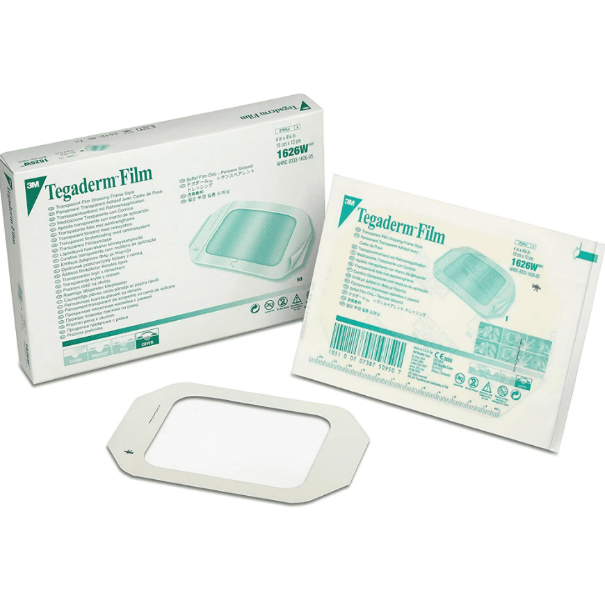 3M Tegaderm Transparent Film Dressing Picture Frame Style 4in x 4.75 in, 50 ct