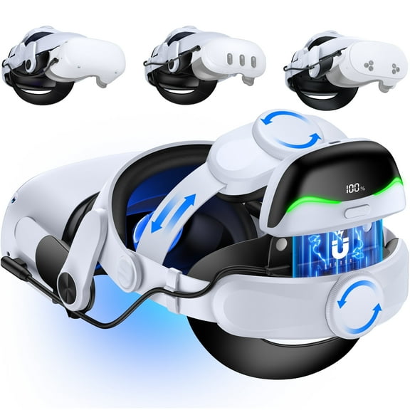 Wotoroto Head Strap for Quest 2/Quest 3 VR with 6300mAh Battery,VR Headset Accessories,Elite Strap with Double Adjust Knob Enhanced