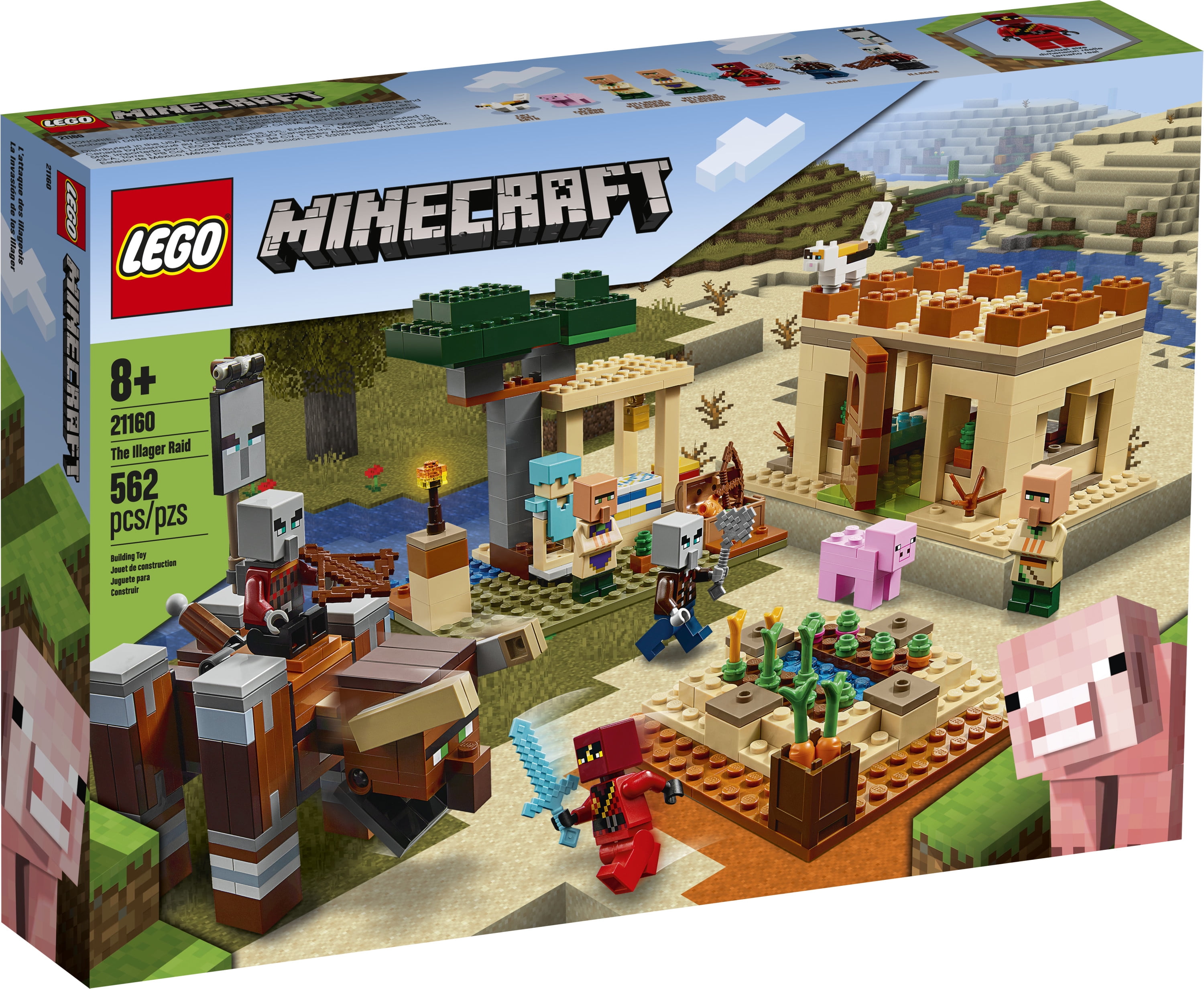 Lego Minecraft The Illager Raid Action Building Toy Set For Kids 562 Pieces Walmart Com Walmart Com