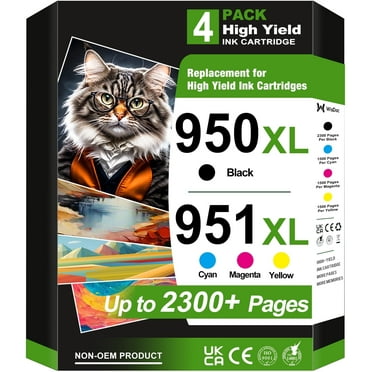 950xl 951xl Combo Pack Compatible for HP 950xl and 951xl Ink Cartridges for HP Officejet Pro 8610 8600 8615 8620 8625 8630 8640 8660 8100 276DW 251DW (Black, Cyan, Magenta, Yellow)