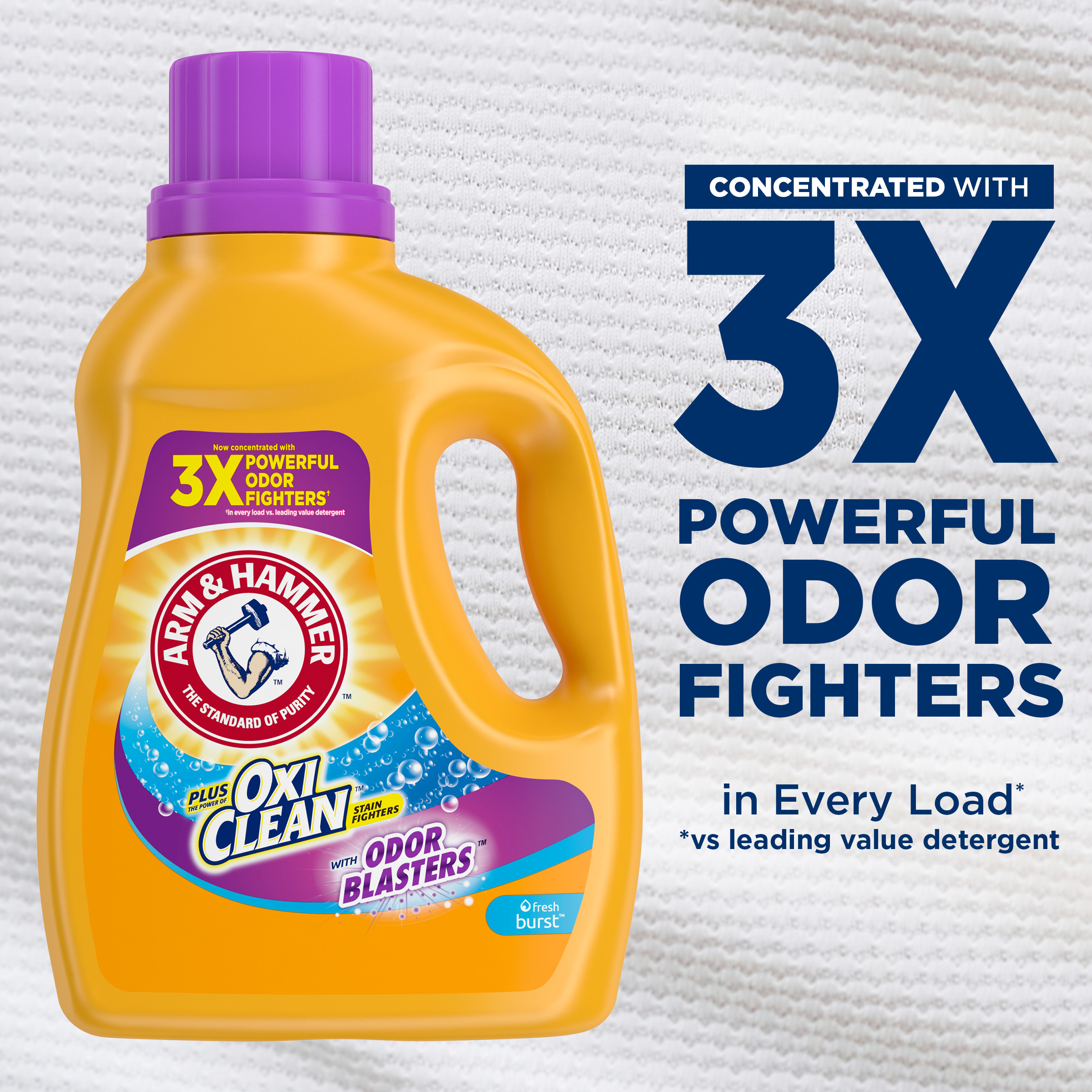 Arm & Hammer Plus OxiClean Odor Blasters Fresh Burst, 77 Loads Liquid Laundry Detergent, 100.5 fl oz - image 6 of 16