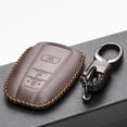 thumbnail image 4 of Vitodeco Genuine Leather Smart Key Fob Case Compatible with Toyota Rav4, Camry, Prius, Highlander, CH-R, Avalon, Toyota 86, Mirai (3 Buttons, Brown), 4 of 5