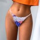 thumbnail image 2 of Gibobby Ropa interior bikini elástica para mujer Sexy G String Impreso Bragas Mujer T Back Calzoncillos Comfort Soft Low Rise(Azul， L), 2 of 3