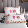 thumbnail image 3 of Erosebridal Letter Initial Coverlet Set King,Monogrammed Personalized Bedding Set,Flower Decor,Ultra Soft,3 Pieces, 3 of 5