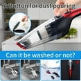 thumbnail image 3 of Handheld Vacuum Cleaner Cordless，Portable Car Vacuum Light Weight Mini Vacuum with USB Charging Cable, Strong Suction Wet & Dry Vacuum Cleaner for Home,Car Cleaning（Red）, 3 of 7