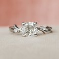 thumbnail image 2 of SOLITAIRE JEWELS 1.0CT Cushion Twig Moissanite Diamond Engagement Ring Solid 14K White Gold, 2 of 4