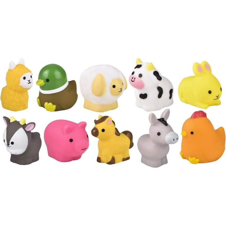Set of 10 Farm Animal Figurines - Cute Little Animal Figures for