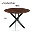 thumbnail image 2 of Lecut Round Dining Table for 4, Mid Century Modern 42" Round Dining Room Table with MDF Tabletop & Cross Metal Legs, Round Coffee Table for Kitchen, Office, Small Spaces, 2 of 6