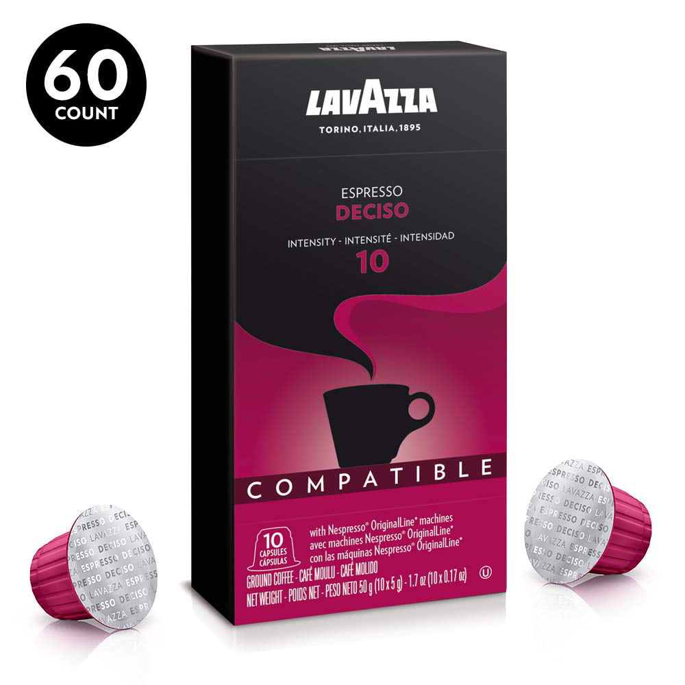 Lavazza Deciso Espresso Dark Roast Capsules Compatible with Nespresso Original Machines (Pack of 60)