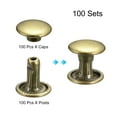thumbnail image 3 of Unique Bargains 100 Sets Leather Rivets 8mm Double Cap Rivets 8mm Height Metal Studs Rivet, Bronze Tone, 3 of 5