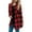 Red, variant on IROINNID Womens Cardigans Long Sleeve Plaid Printed Coat Long Sleeve Cardigan Outerwear Tops,White