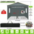 thumbnail image 3 of COBIZI 10x10 Pop up Canopy with 3 Sidewalls Waterproof Outdoor Canopy Gazebo Anti-UV Instant Foldable Canopy Tent for Party with Carry Bag,Dark Blue, 3 of 10