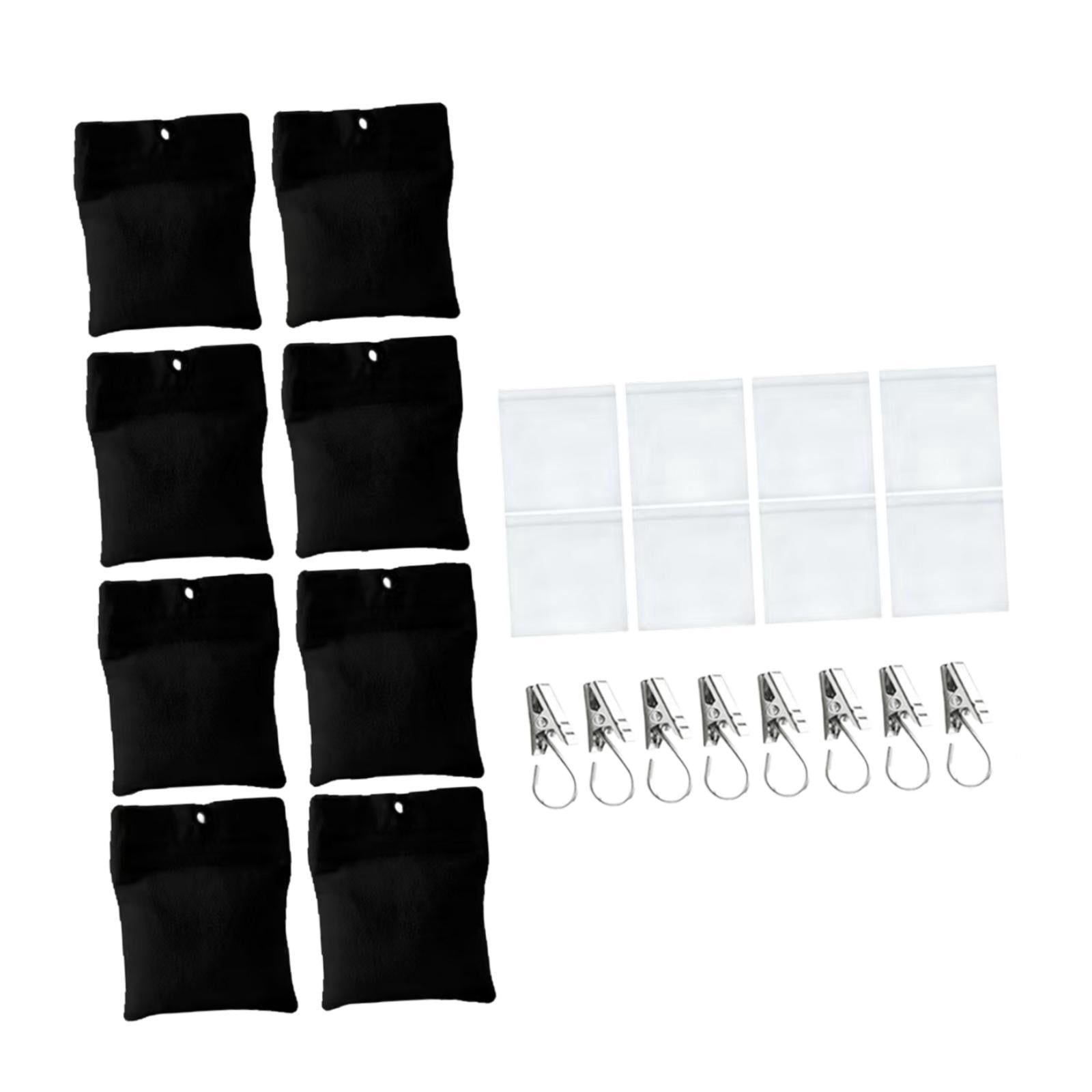 QSTDGVPW 8 Pieces Outdoor Curtain Weights Practical Heavy Duty for Wind Outside Patio Black