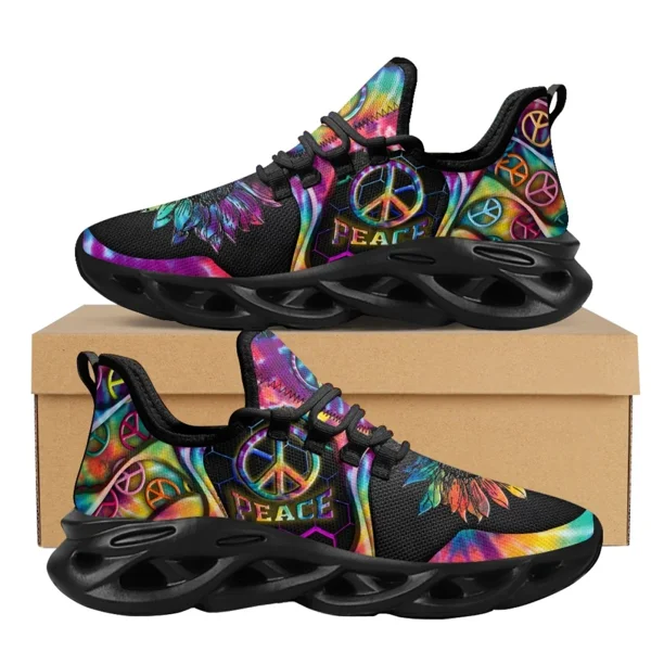 Zapatillas de plataforma hippies , nuevas zapatillas de malla para hombre y mujer, informales, con amortiguación de aire, color melocotón y amor.