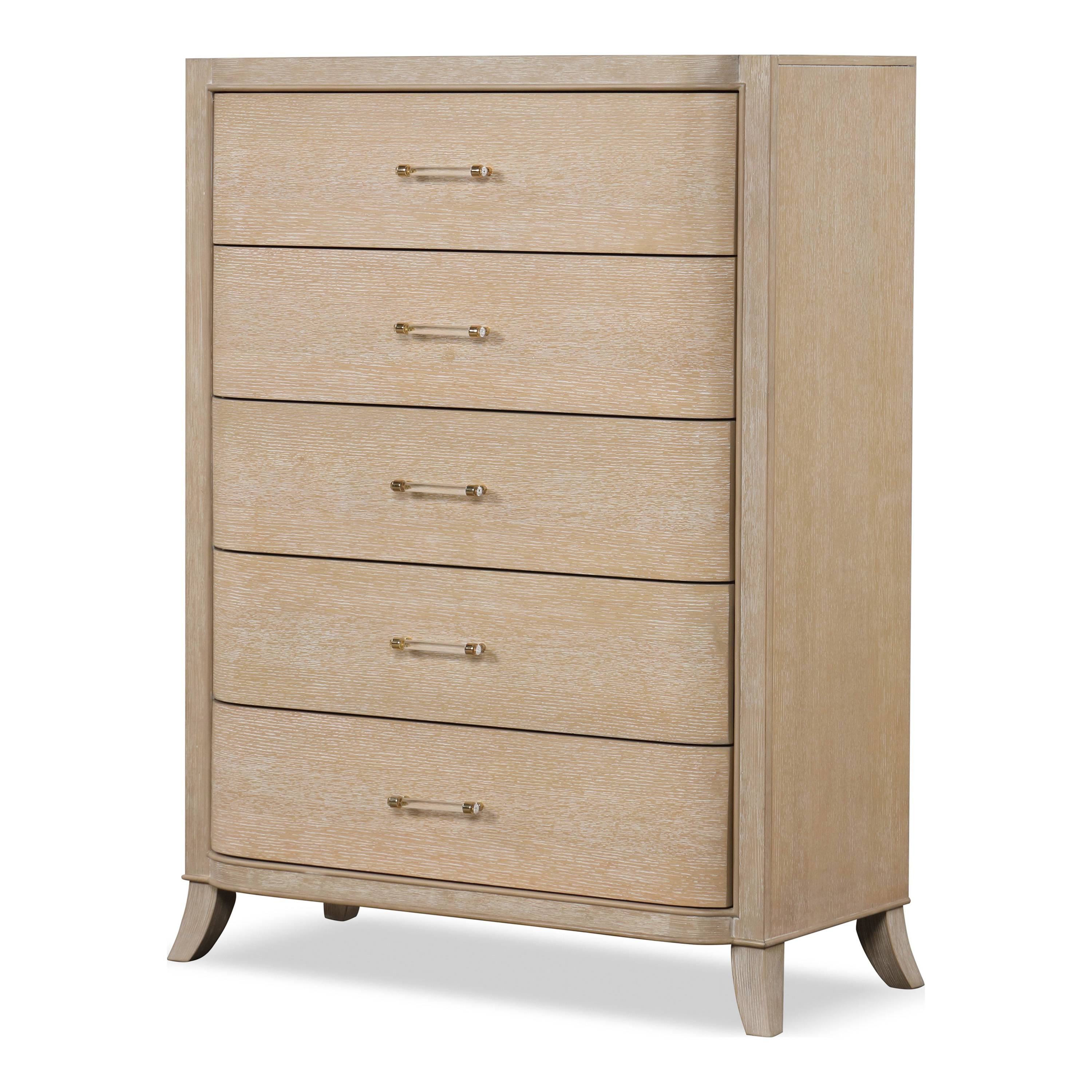 Furniture of America Enmi 5-Drawer Solid Wood Adult Vertical Dresser, Natural Oak