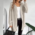 thumbnail image 2 of iHPH7 Zip Up Sweaters for Women Fall Clothes Zip Up Cardigan Women Soft Cardigans for Women Casual Outerwear Fall Cardigans for Women Loose Cardigan for Women Beige L, 2 of 5