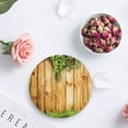 thumbnail image 4 of RYLABLUE Green Vine Grass Wooden Plank Set of 8 Round Coaster for Drinks, Absorbent Ceramic Stone Coasters Cup Mat with Cork Base for Home Kitchen Room Coffee Table Bar Decor, 4 of 5