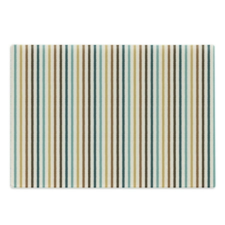 

Brown and Blue Cutting Board Vertical Stripes Abstract Geometric Scribble Line Pattern Vintage Inspired Decorative Tempered Glass Cutting and Serving Board Large Size Multicolor by Ambesonne