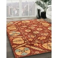 thumbnail image 2 of Ahgly Company Indoor Round Abstract Yellow Abstract Area Rugs, 7' Round, 2 of 6