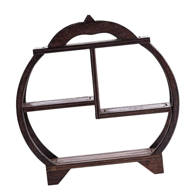 Estante de exhibición de madera, estante decorativo, estante de curiosidades de escritorio vintage chino para Estilo C
